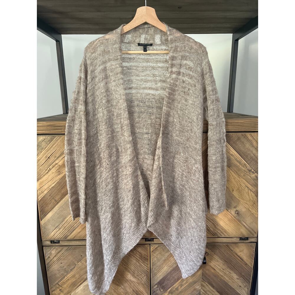 Eileen Fisher Cardigan Small Petite Baby Alpaca Wool Loose Weave Slouchy